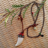 Indian ivory large tusk rustic pendant necklace
