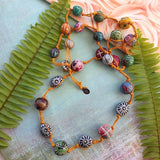 long rustic strand hand-knotted necklace