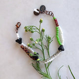 Japanese green bead braclet with Czech glass