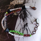 Japanese green bead braclet with Czech glass - different background