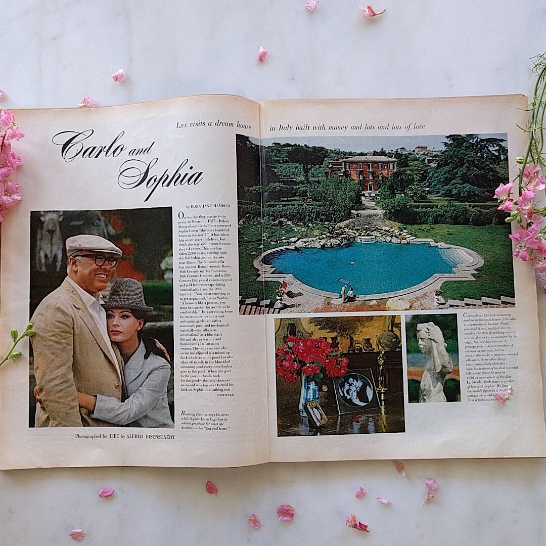 life magazine from september 1964 open to article page about Sophia Loren (2)