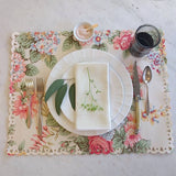 set of six champagne colored square fine linen napkins