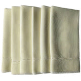set of six champagne colored square fine linen napkins