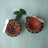 hand carved Fijian light wood salt and pepper cellars with turtle and sun designs