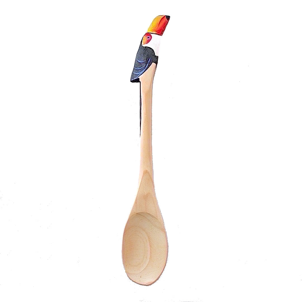 brazilian wood spoon with toucan head