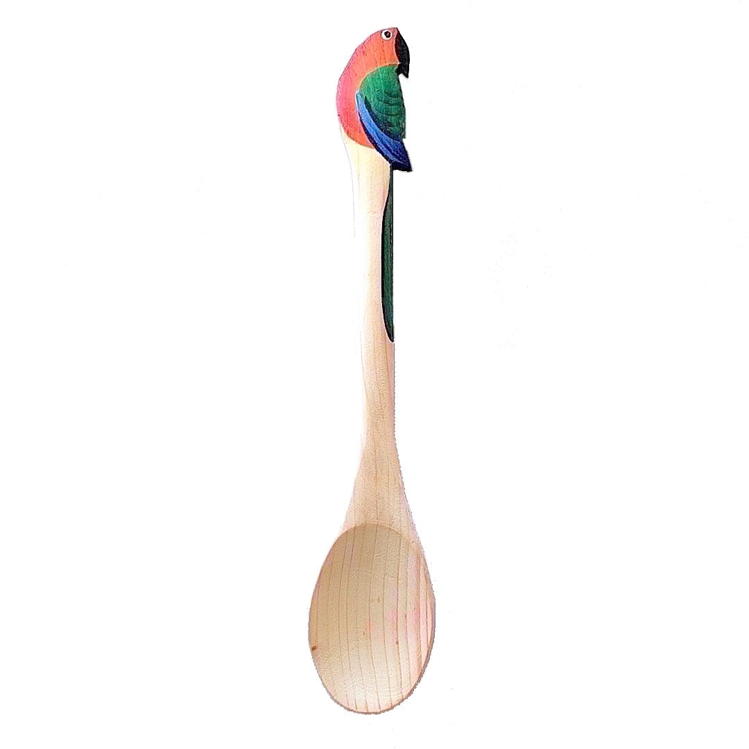 brazilian wood spoon with parrot head