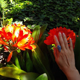 blue pear-shaped Quartz cocktail ring on a lady's hand