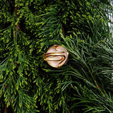 bottom view of round Milky Crystal cocktail ring