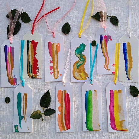 10 abstract colorful gift tags