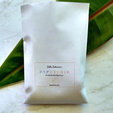 white envelope with Bella Bohemian Papeterie label containing the papeterie pack