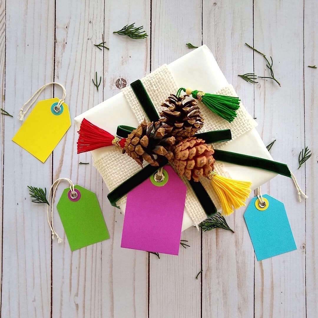 example gift box showing Bella Bohemian gift tags