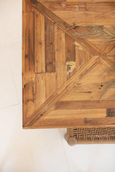 Classic Dining Table made from recycled wood - top down view