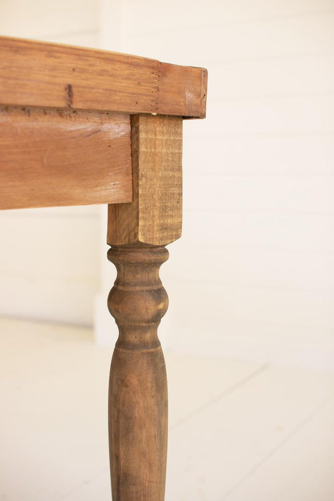 Classic Dining Table made from recycled wood - close-up of table leg