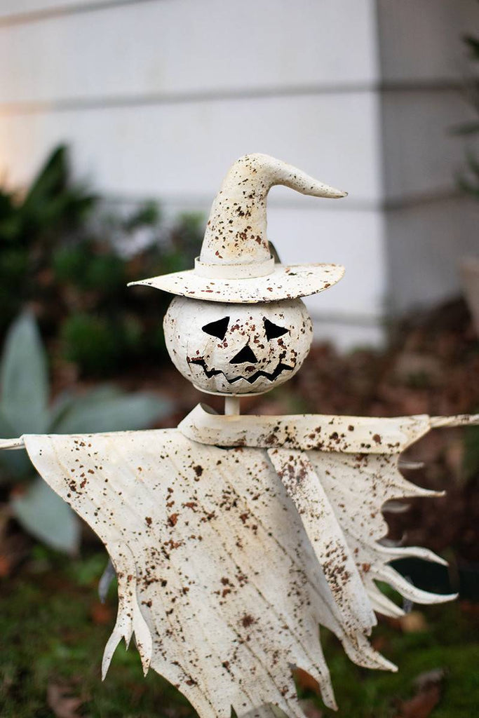 white metal scarecrow - closeup