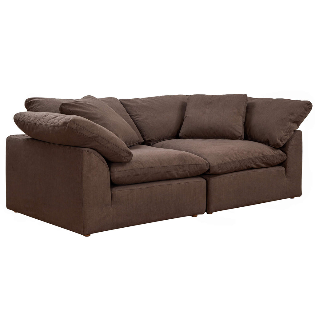 brown 2 piece nirvana cloud sofa sectional