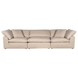 tan 3-piece nirvana cloud slipcover sectional sofa