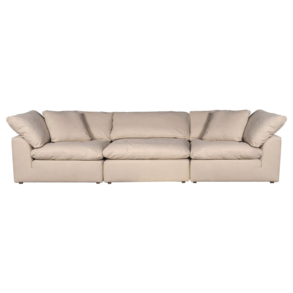 tan 3-piece nirvana cloud slipcover sectional sofa
