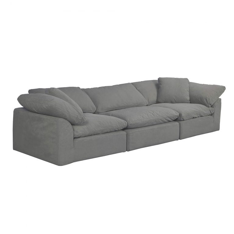 gray 3-piece nirvana cloud slipcover sectional sofa