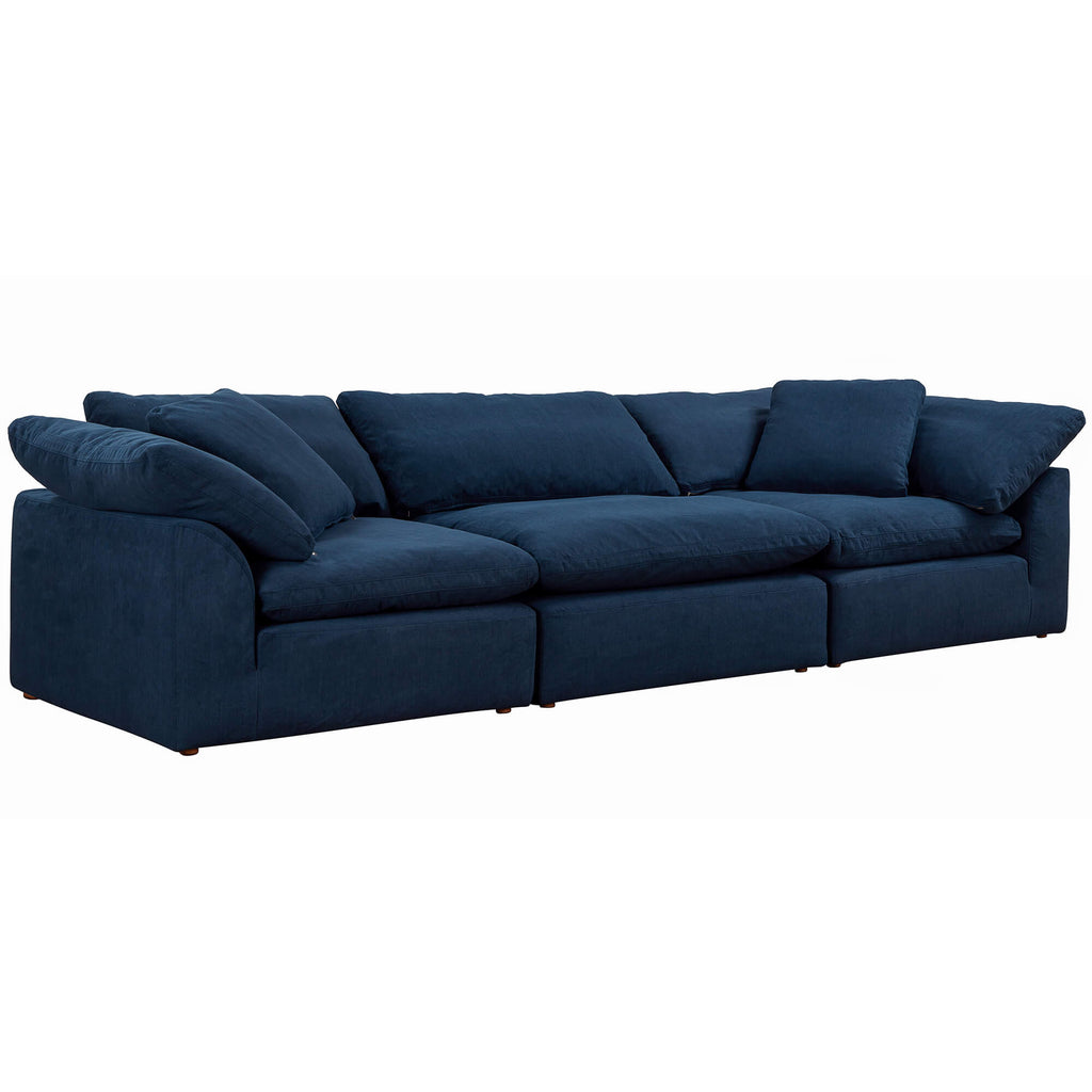navy blue 3-piece nirvana cloud slipcover sectional sofa