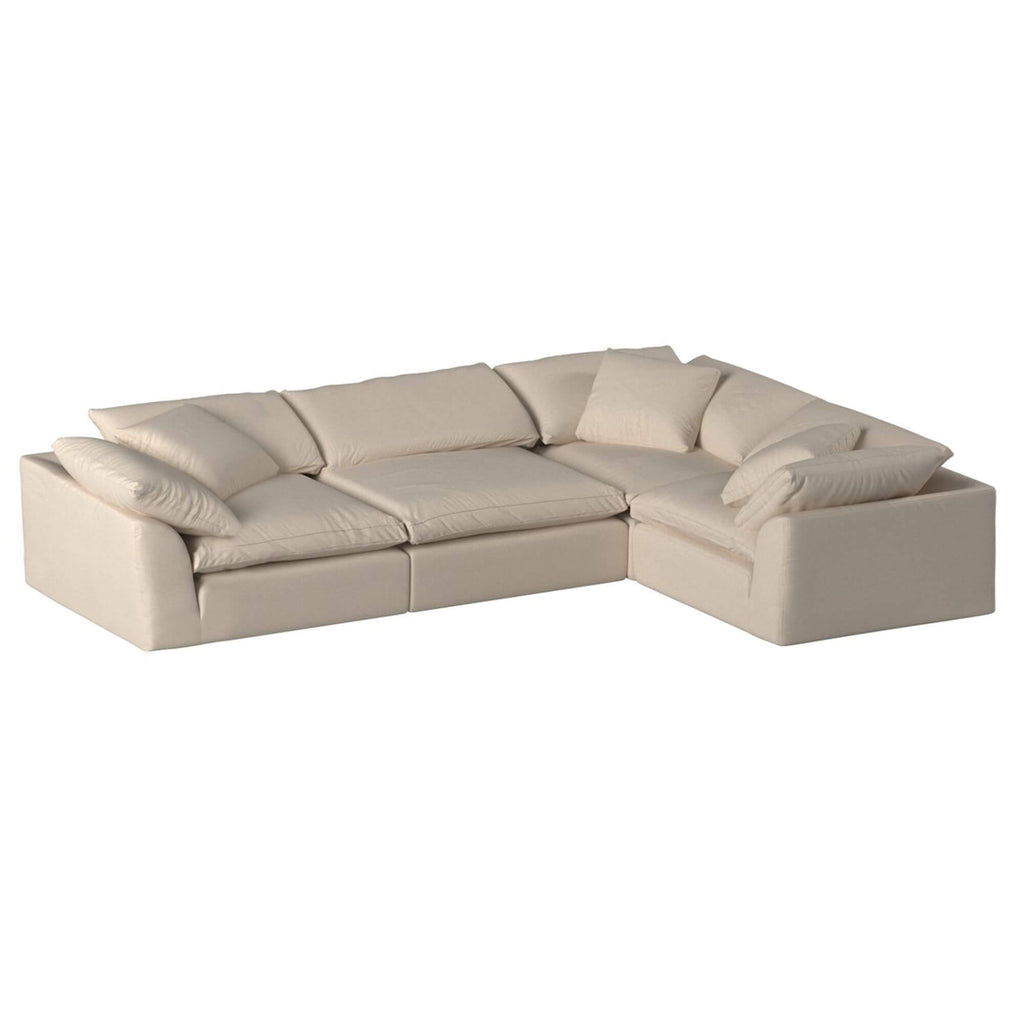 tan 4-piece nirvana cloud l-shaped slipcover sofa