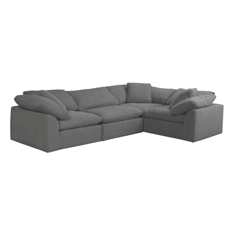 gray 4-piece nirvana cloud slipcover sectional sofa