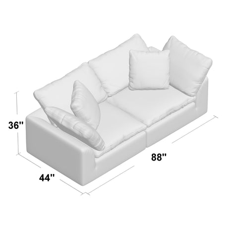 overall dimensions of all modules arranged together - 88"W x 44"D x 36"H