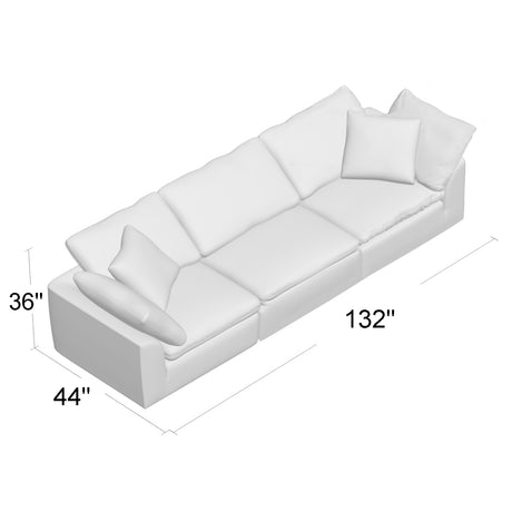 overall dimensions of all modules arranged together - 132" x 44" x 36"H