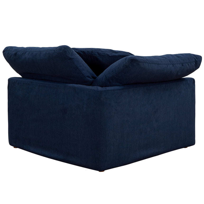 navy blue corner piece slipcover sofa module - rear view