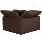 brown nirvana cloud corner piece slipcover sofa module - rear view