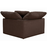 brown corner piece slipcover sofa module - rear view
