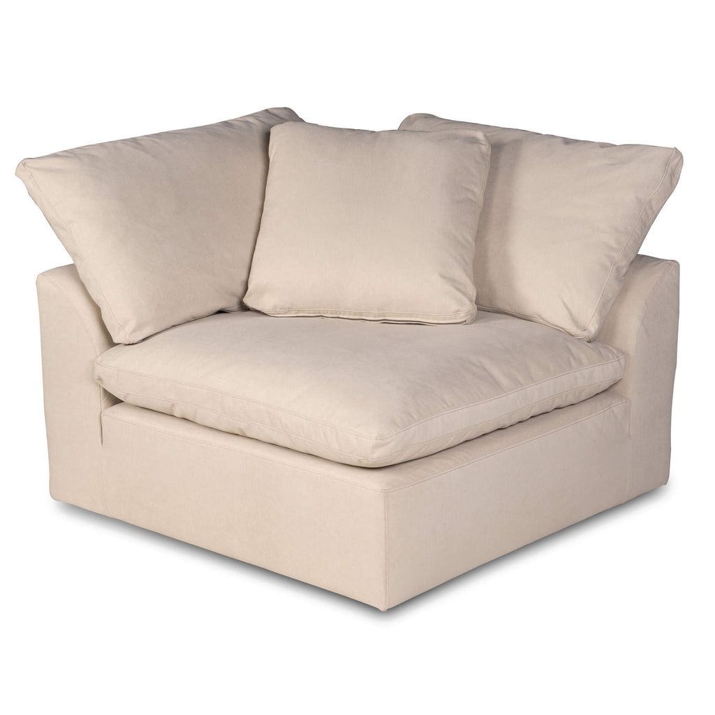 tan corner piece slipcover sofa module - front view
