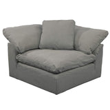gray corner piece slipcover sofa module - front view