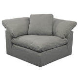 gray corner piece slipcover sofa module - front view