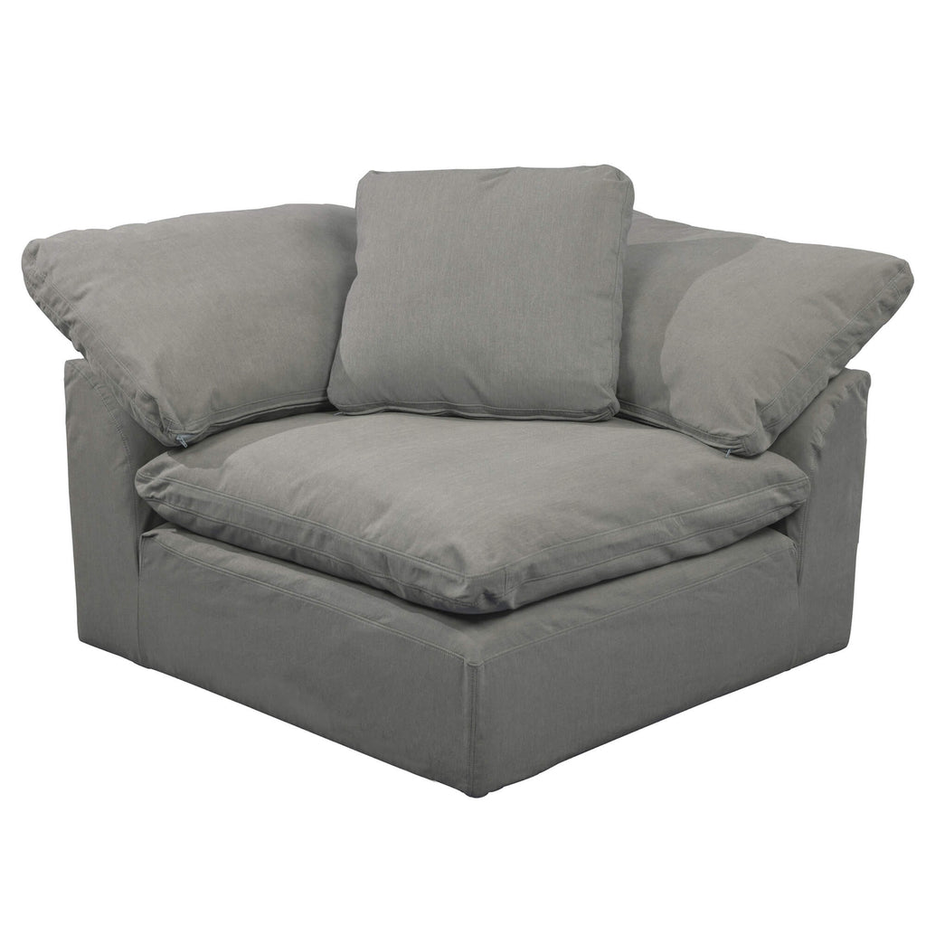 gray corner piece slipcover sofa module - front view