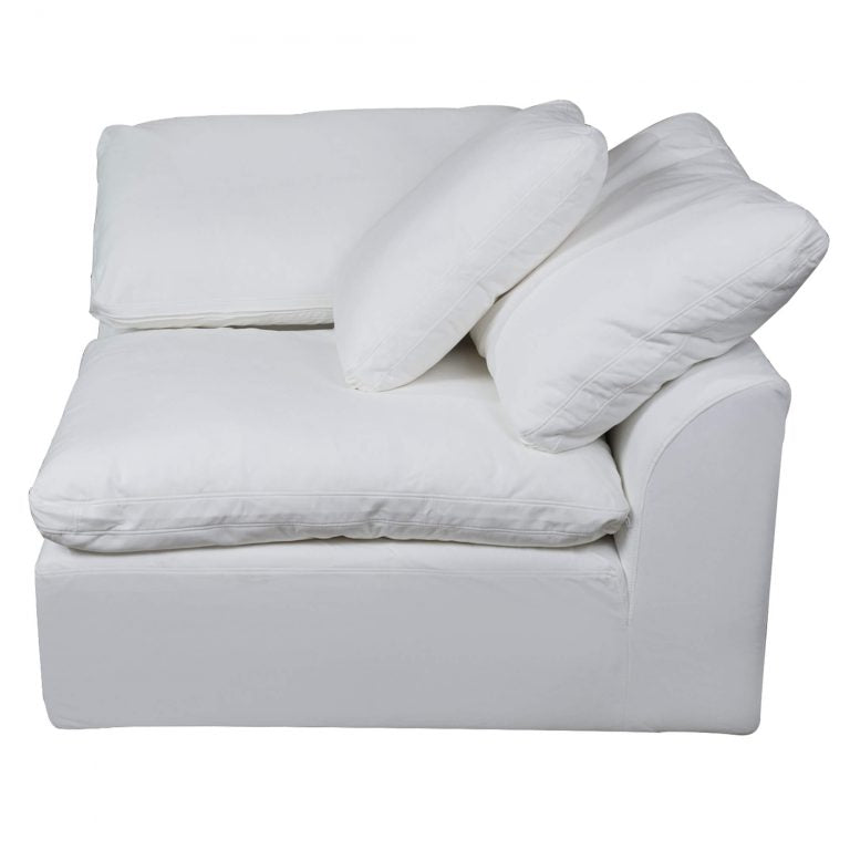 white corner piece slipcover sofa module - left view