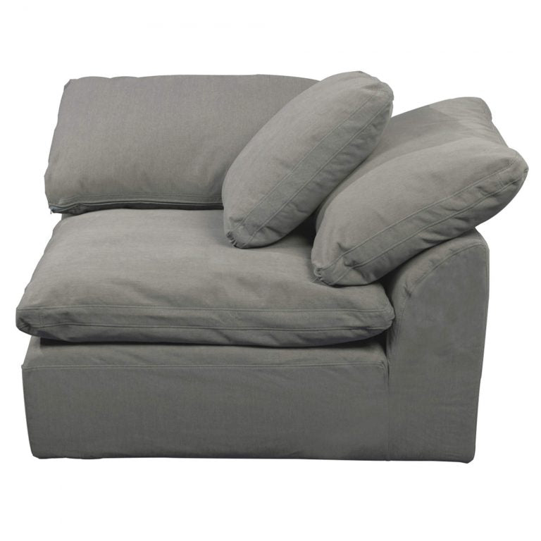 gray corner piece slipcover sofa module - left view