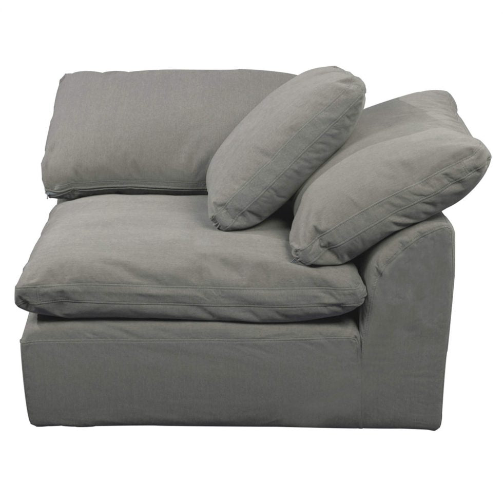 gray nirvana cloud corner piece slipcover sofa module - left view