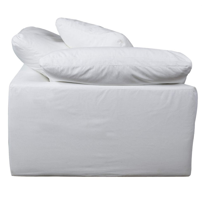 white nirvana cloud corner piece slipcover sofa module - rear right view