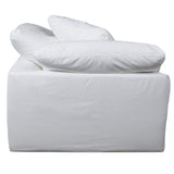 white corner piece slipcover sofa module - rear right view