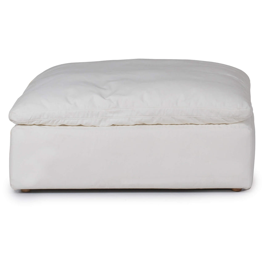 white ottoman slipcover section - straight view