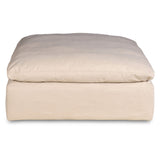 tan ottoman slipcover section - straight view