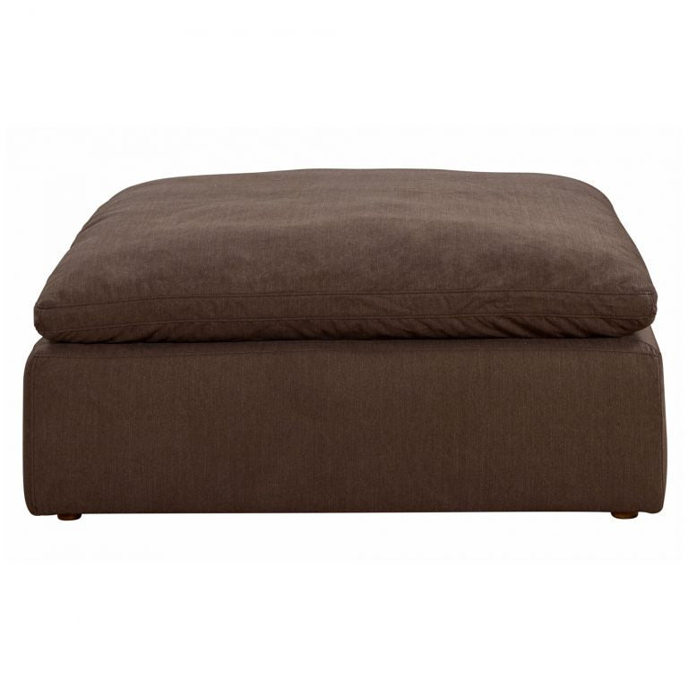 brown ottoman slipcover section - straight view