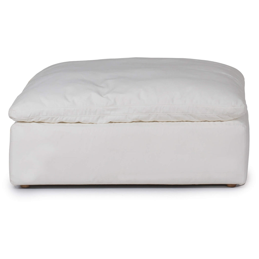 white ottoman slipcover section - straight view