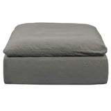 gray ottoman slipcover section - straight view