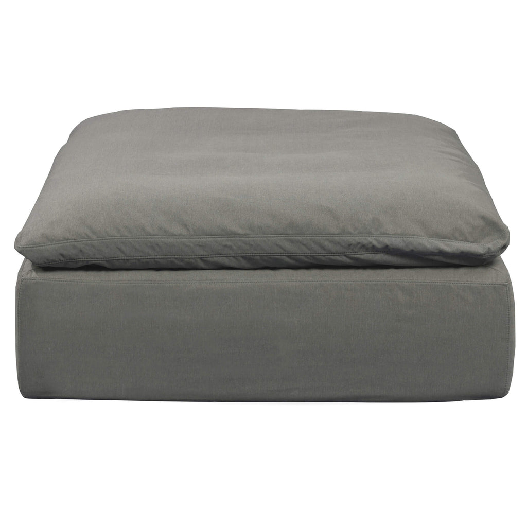 gray ottoman slipcover section - straight view
