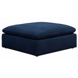 navy blue ottoman slipcover module