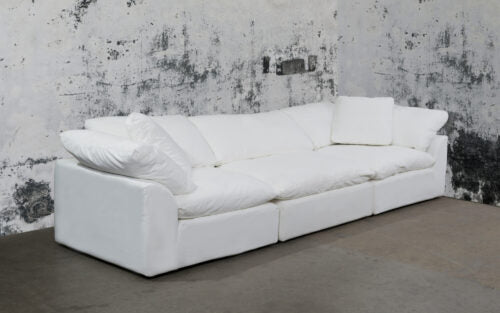 white 3-piece nirvana cloud slipcover sectional sofa - with contrasting background