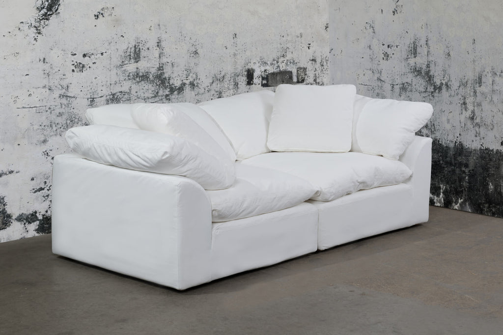white 2 piece nirvana cloud sofa sectional - with contrasting background
