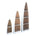 three whitewashed and driftwood cottage boat shelves tiered sizes - lined up front right angle