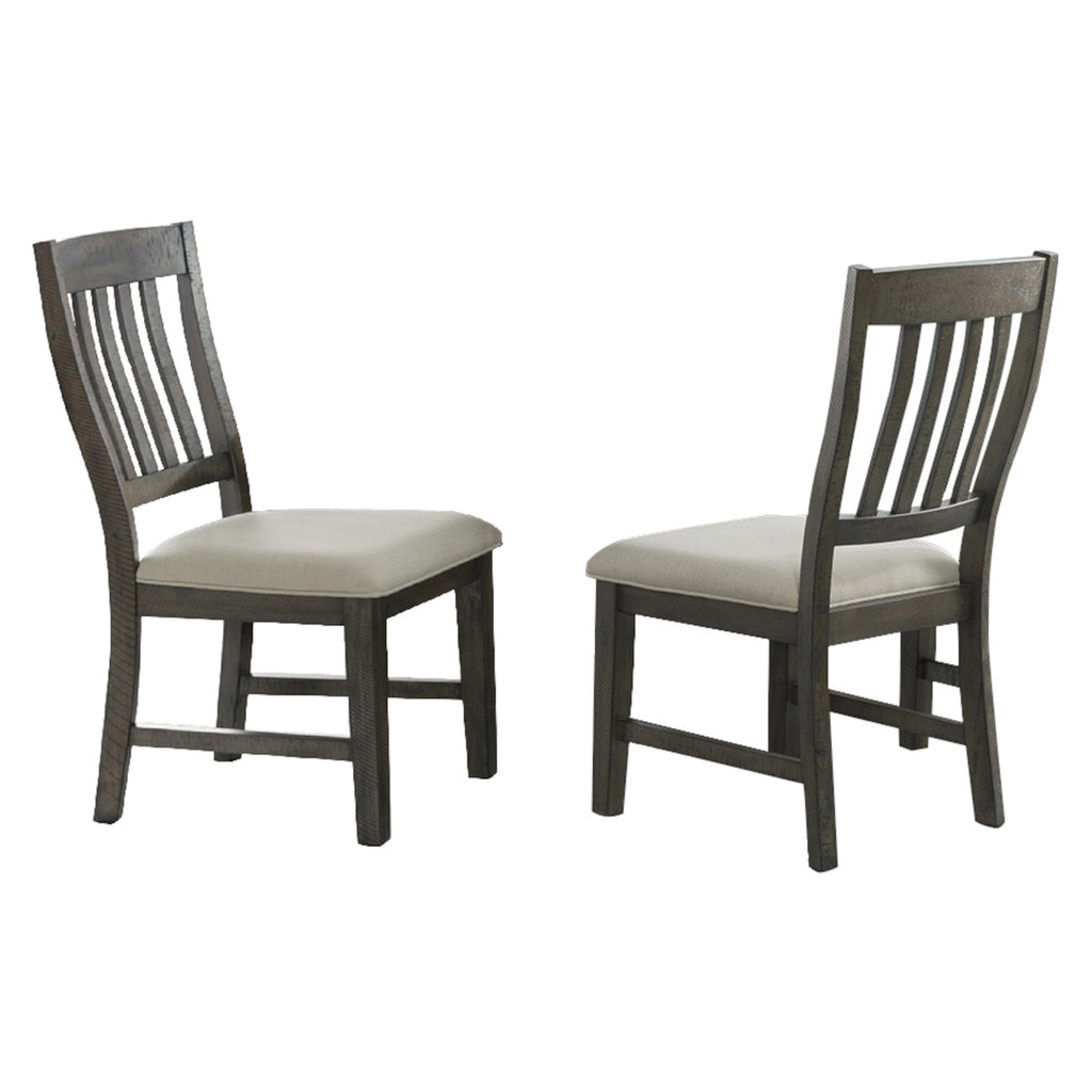 two dining chairs - one front, one rear view - no background